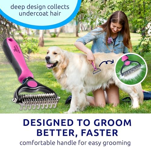 Pat Your Pet Deshedding Brush & Metal Comb Grooming Combo - Image 7