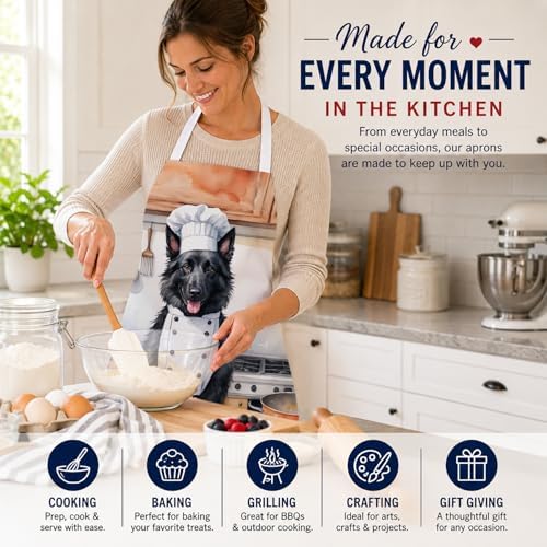 Caroline's Treasures Belgian Sheepdog The Chef Apron Cooking Kitchen Server - Image 6