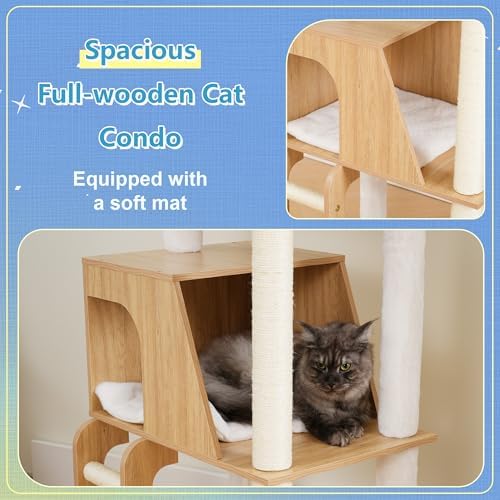 Hey-brother Wooden Cat Tree, Furniture Tower - Image 7