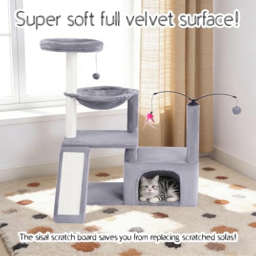 YUNIQUE Multi-Functional Cat Tree Tower, Big Cat Condo - Image 7