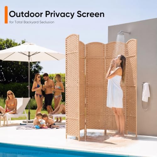 JOSTYLE Outdoor Privacy Screen 6-Panel Folding Room Divider Space Partition - Image 7