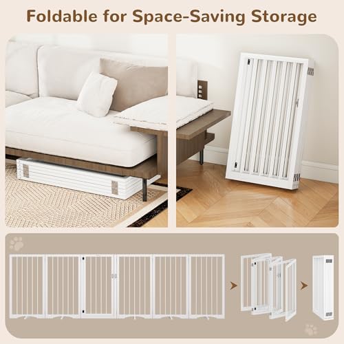 32" Extra Tall Free Standing Dog Gate Indoor, Foldable Pet Gate - Image 6