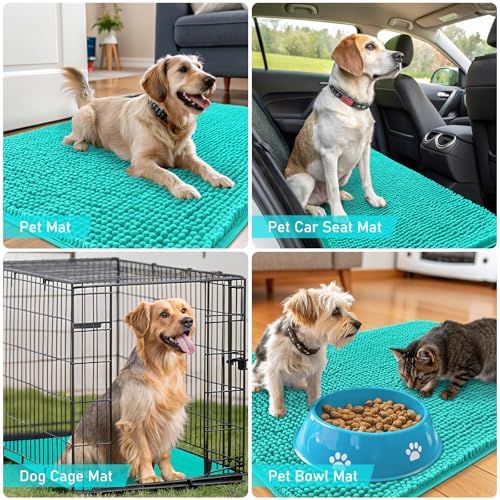 OLANLY Dog Door Mat for Muddy Paws 47x17, Super Absorbent Chenille Mud Mat - Image 7