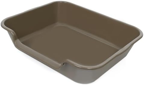 Extra Large Low Entry ABS Cat Litter Box, Light Brown, 1 Pack by Ying+Tutu