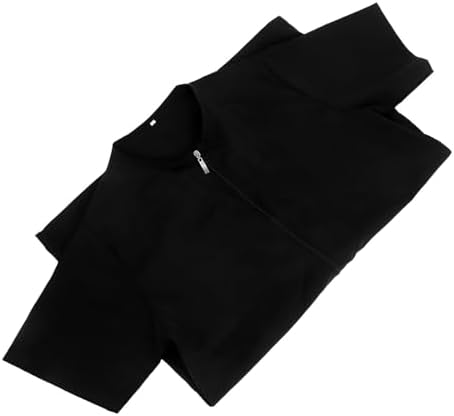 PET Grooming Apron Waterproof Zipper Workwear Black Short Sleeve Pockets by Beavorty