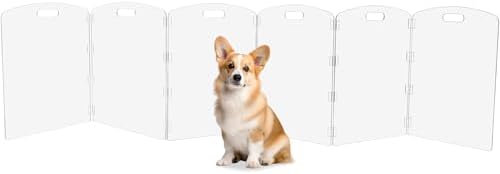 Modern Frame Clear Acrylic Freestanding Pet Gate by Feoyoho