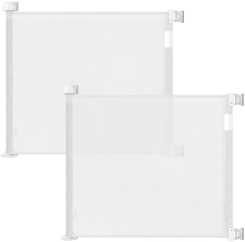 2-Pack 33"H Retractable Baby & Dog Gates, Fits up to 55"W, Hardware Mounted by Dearlov