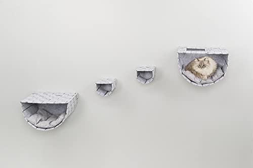 Trixie Frehi Wall Mount Cat Condo Set, 2 Condos and 2 Steps, Light Gray - Image 2