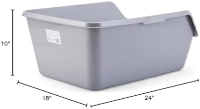 So Phresh by Petco Scatter Shield High-Back Litter Box Grey X-Large 24" L X 18" - Image 5