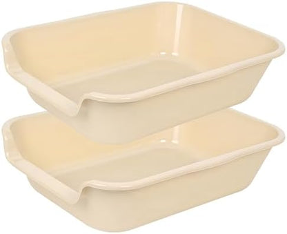 Extra Large Low Entry ABS Cat Litter Box, 2 Pack by Ying+Tutu