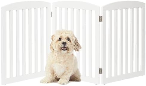 PAWLAND Wooden Freestanding Foldable Pet Gate by PAWLANDPetSupplies