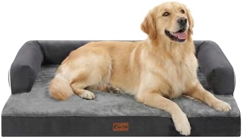 Waterproof Orthopedic Dog Bed for Large Dogs, Dark Grey by CasaPaw