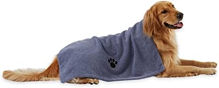 Bone Dry Pet Grooming Microfiber Towel, Embroidered Collection, Stonewash Blue by BoneDry