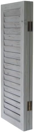 35" T Room Divider Screen, Rustic Wooden 3 Panel Louvered Privacy Divider - Image 4