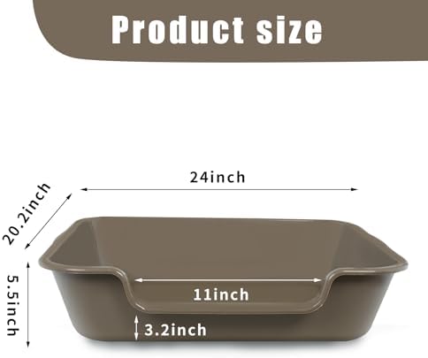 Extra Large Low Entry ABS Cat Litter Box, Light Brown, 1 Pack - Image 6