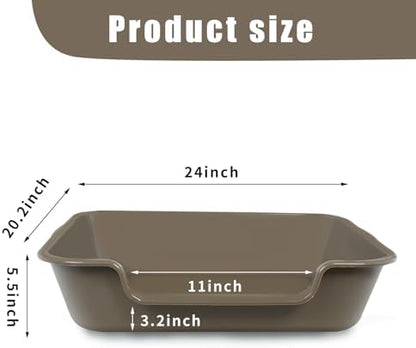 Extra Large Low Entry ABS Cat Litter Box, Light Brown, 1 Pack - Image 6