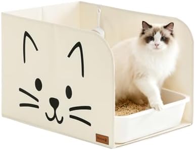Qozary Cat Litter Box Enclosure, Waterproof Litter Box Shield by Qozary