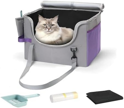 pidipiti Portable Leakproof Tall-Side cat Litter Box, by pidipiti