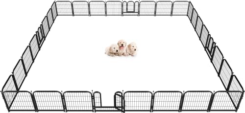 Metal Dog Playpen 24in H 32 Panels Heavy Duty Dog Fence by Petorldog