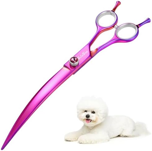 8in 30° Curved Dog Grooming Scissors, VG10 Steel Professional Pet Shears by SnipStar