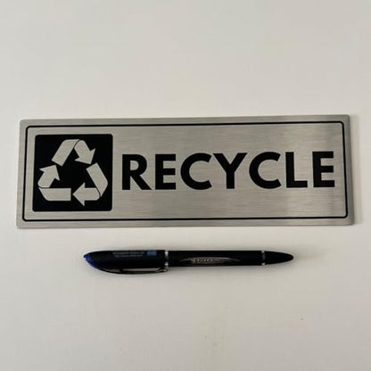 Recycle Sign - 3x9 Inch - Aluminum - Recyclables Sorting Station - Image 5