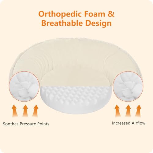 Dwanton Orthopedic Medium Dount Dog Bed, Egg-Crate Foam Round Dog Sofa - Image 2
