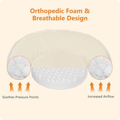 Dwanton Orthopedic Medium Dount Dog Bed, Egg-Crate Foam Round Dog Sofa - Image 2