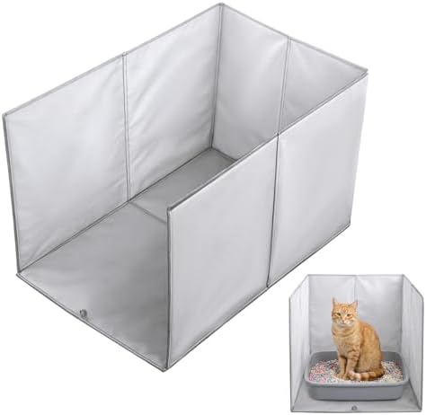 Cat Litter Box Enclosure with Splash Guard and Removable Mat, Easy Clean Pee by Unknown
