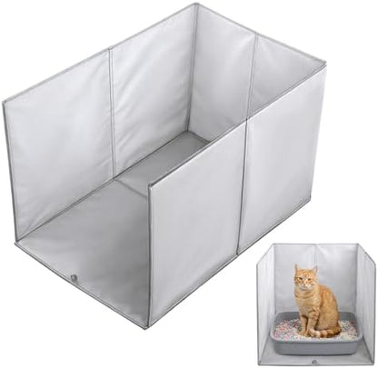 Cat Litter Box Enclosure with Splash Guard and Removable Mat, Easy Clean Pee by Unknown