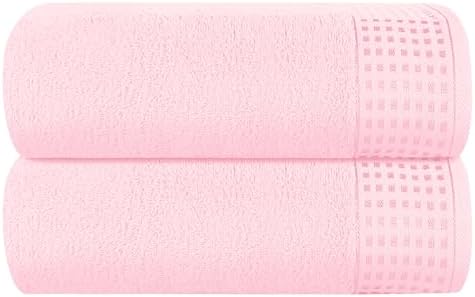 GLAMBURG 100% Cotton Oversized 2 Pack Bath Sheets 35x70, Ultra Soft Highly by GLAMBURG