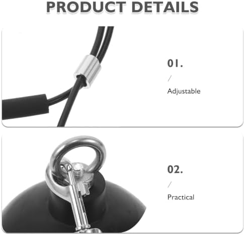 Suction Cup Adjustable Tether Steel Wire Leash Dog Bathing - Image 3