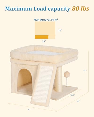 Aechonow Small Cat Tree Tower for Large Cat, Cat Bed House - Image 6
