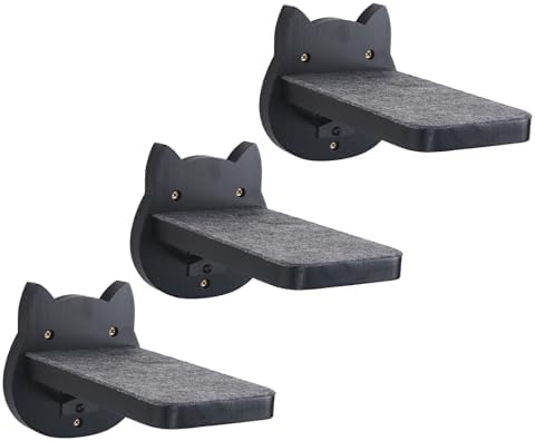 ESPETS Black Painted Solid Wood Cat Wall Climbing Steps by ESPETS