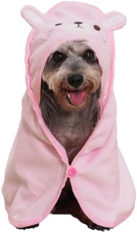 Dog Hooded Bathrobe Towel Fast Drying Absorbent Bath Warm Blanket by Unknown