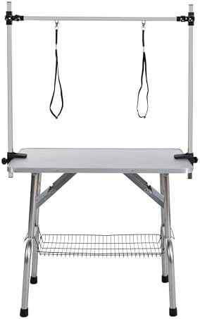 46" Pet Dog Grooming Table, Foldable Stainless Steel Frame Pet Drying Grooming by Afqxf