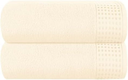 GLAMBURG 100% Cotton Oversized 2 Pack Bath Sheets 35x70, Ultra Soft Highly by GLAMBURG
