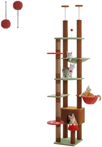 PETEPELA Floor to Ceiling Cat Tree, Adjustable 90.5"-100.4" Tower by PETEPELA