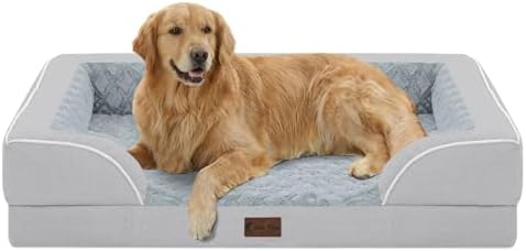 Orthopedic Dog Bed for Extra Large Dogs, Light Grey by CasaPaw