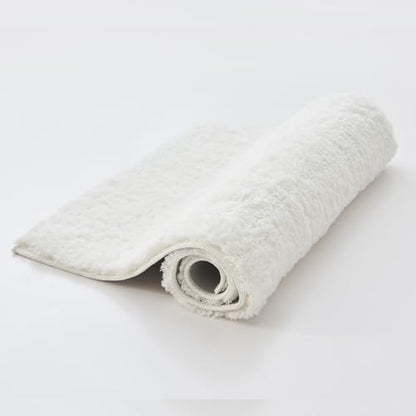 CozeCube 32"x20" White Non Slip Microfiber Bathroom Rug Washable by CozeCube
