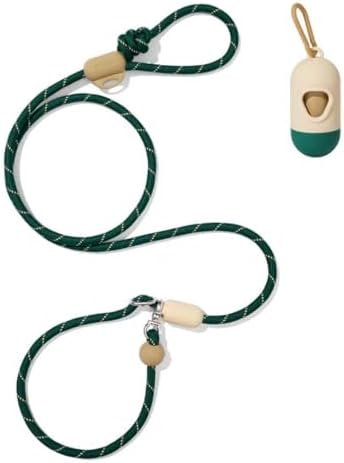 VETRESKA Hands-Free Dog Leash, 8FT Green Rope Leash by VETRESKA