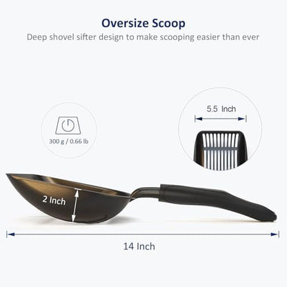 WePet Cat Litter Scoop, Non-Stick Plated Aluminum Alloy Sifter, Kitty Durable - Image 5