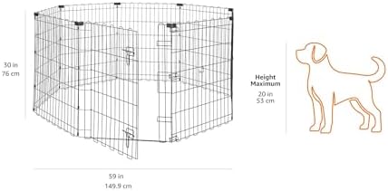 Amazon Basics Portable Foldable Octagonal Metal Exercise Dog Playpen, - Image 4