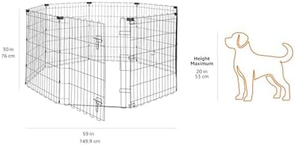 Amazon Basics Portable Foldable Octagonal Metal Exercise Dog Playpen, - Image 4