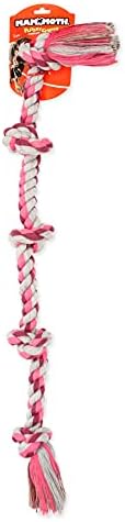 Mammoth Flossy Chews Multi Color 5 Knot Rope Tug – Premium Cotton-Poly Tug Toy - Image 2