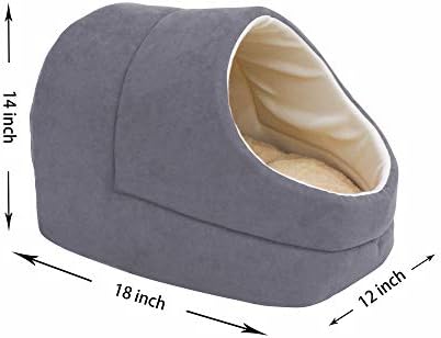Self Warming Burrow Cat Bed, Washable Pet Hideway House - Image 4