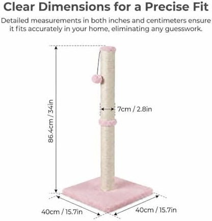 Dimaka Tall Cat Scratching Post, Claw Scratcher - Image 2