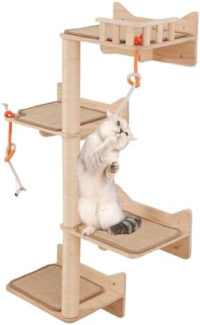 KVIDA Solid Pine Wood Cat Tree for Indoor Cats by KVIDApetsupplies