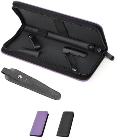 Haircutting Scissor Case with Zipper and A Leather Cover by LAKEOFFIRE