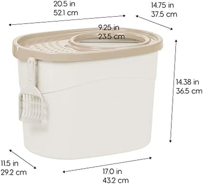 IRIS USA Top Entry Cat Litter Box, Hooded Privacy - Image 2
