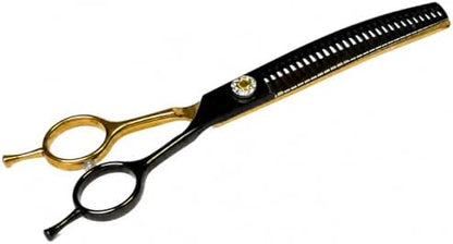 7" Curved Thinner Dog Scissor, Curved Chunker Scissors, 28 Teeth by Unknown